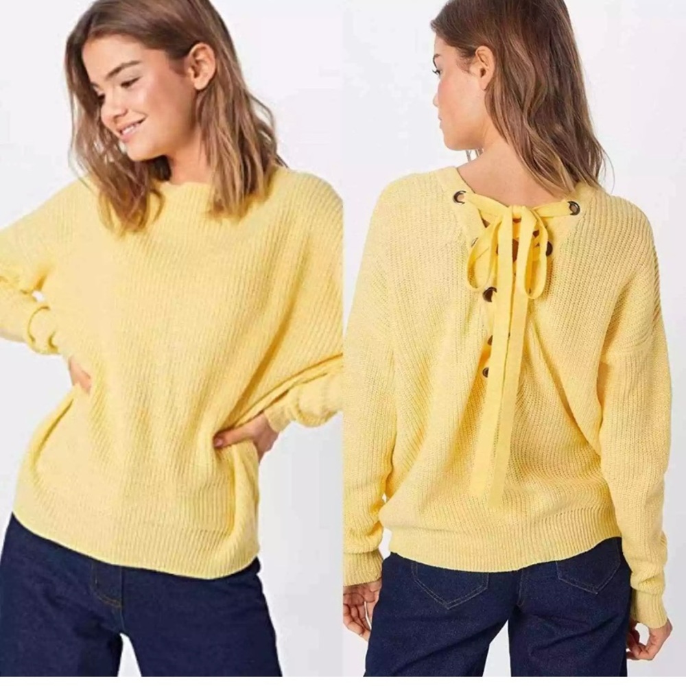 VERO MODA Yellow Backstring blouse Small